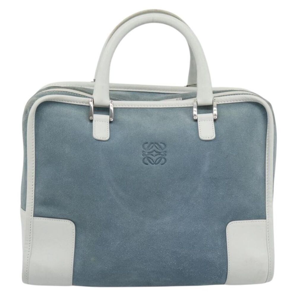 Loewe Amazona Suede Blue Suede Handbag